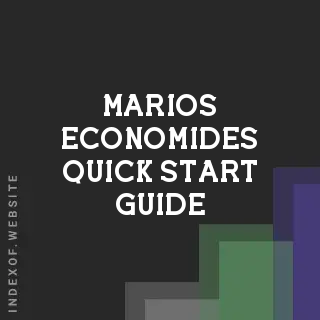 Marios Economides Quick Start Guide | Indexof