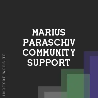Marius Paraschiv Community Support | Indexof