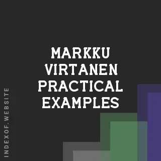 Markku Virtanen Practical Examples | Indexof