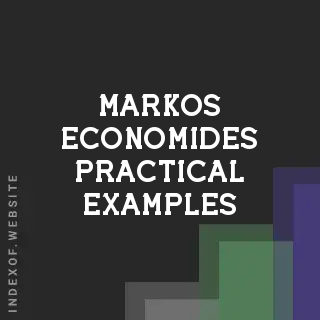 Markos Economides Practical Examples | Indexof