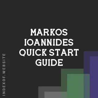 Markos Ioannides Quick Start Guide | Indexof