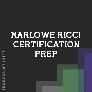 Marlowe Ricci Certification Prep | Indexof