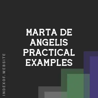 Marta De Angelis Practical Examples | Indexof