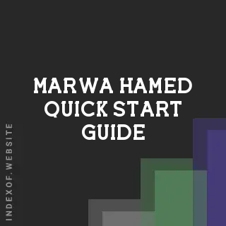 Marwa Hamed Quick Start Guide | Indexof