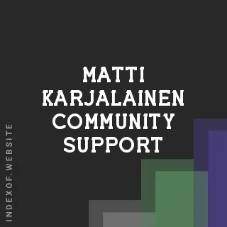 Matti Karjalainen Community Support | Indexof