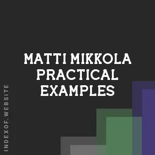 Matti Mikkola Practical Examples | Indexof