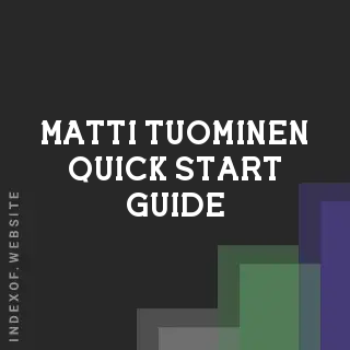 Matti Tuominen Quick Start Guide | Indexof