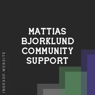 Mattias Bjorklund Community Support | Indexof