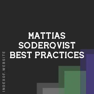 Mattias Soderqvist Best Practices | Indexof
