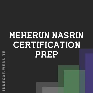 Meherun Nasrin Certification Prep | Indexof