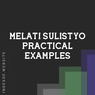 Melati Sulistyo Practical Examples | Indexof