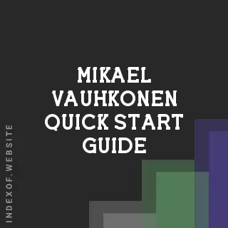 Mikael Vauhkonen Quick Start Guide | Indexof