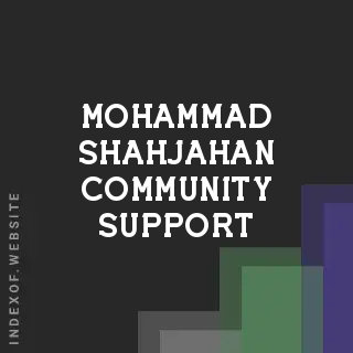 Mohammad Shahjahan Community Support | Indexof