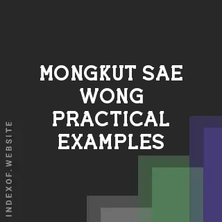 Mongkut Sae-wong Practical Examples | Indexof