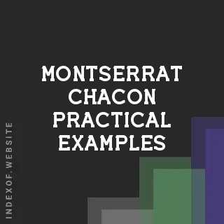 Montserrat Chacon Practical Examples | Indexof