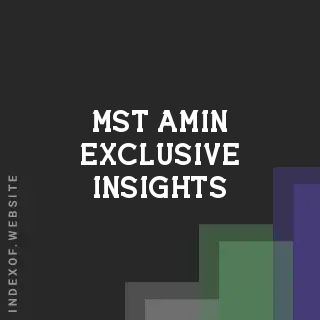 Mst Amin Exclusive Insights | Indexof