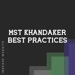 Mst Khandaker Best Practices | Indexof