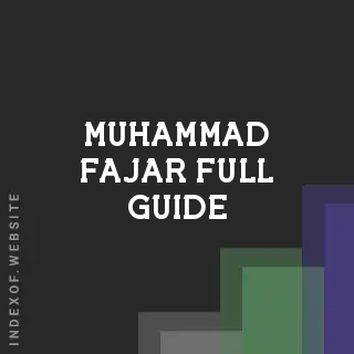 Muhammad Fajar Full Guide | Indexof