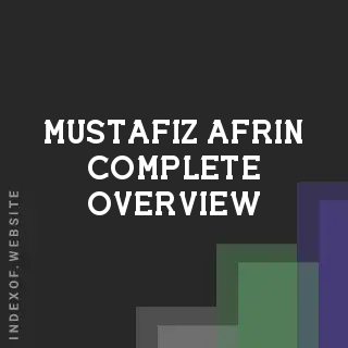 Mustafiz Afrin Complete Overview | Indexof