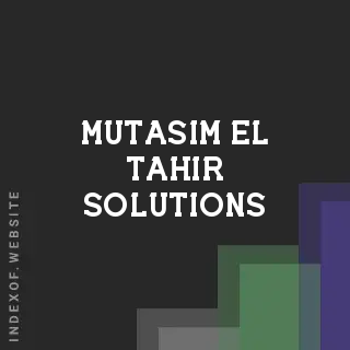 Mutasim El-Tahir Solutions | Indexof