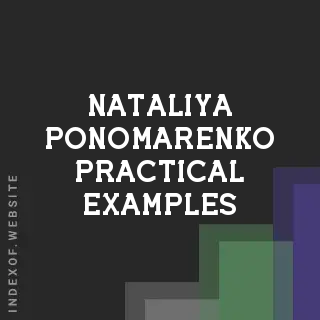 Nataliya Ponomarenko Practical Examples | Indexof