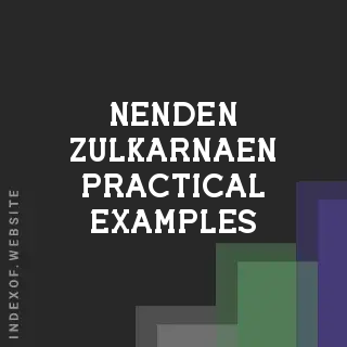 Nenden Zulkarnaen Practical Examples | Indexof