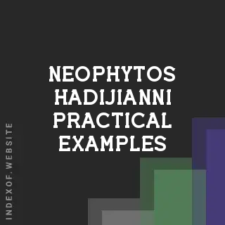 Neophytos Hadijianni Practical Examples | Indexof