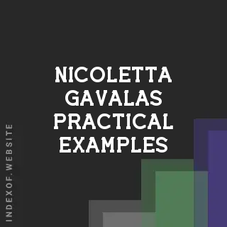Nicoletta Gavalas Practical Examples | Indexof