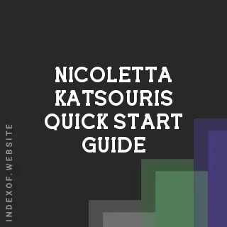 Nicoletta Katsouris Quick Start Guide | Indexof