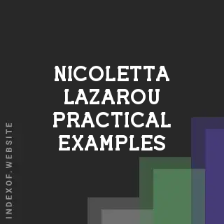Nicoletta Lazarou Practical Examples | Indexof