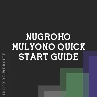 Nugroho Mulyono Quick Start Guide | Indexof