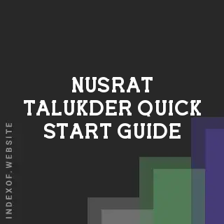 Nusrat Talukder Quick Start Guide | Indexof