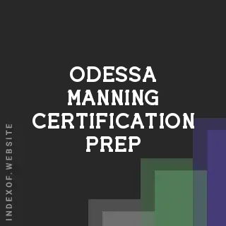 Odessa Manning Certification Prep | Indexof