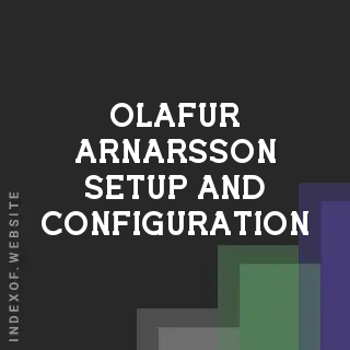 Olafur Arnarsson Setup and Configuration | Indexof