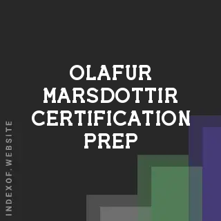 Olafur Marsdottir Certification Prep | Indexof