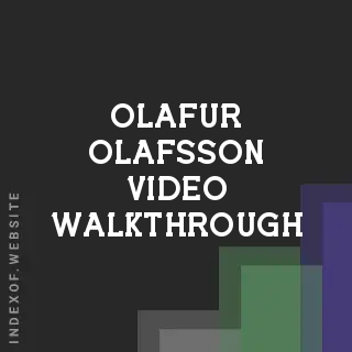 Olafur Olafsson Video Walkthrough | Indexof