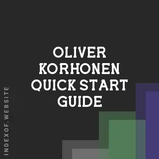 Oliver Korhonen Quick Start Guide | Indexof