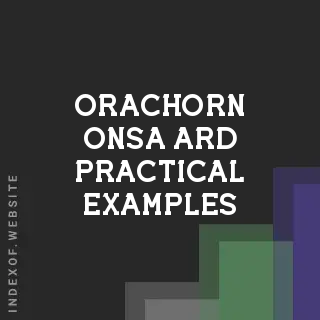 Orachorn Onsa-ard Practical Examples | Indexof