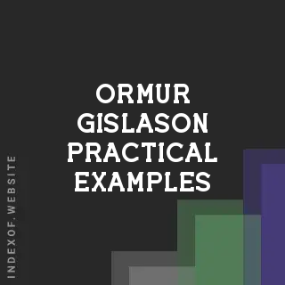 Ormur Gislason Practical Examples | Indexof