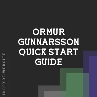 Ormur Gunnarsson Quick Start Guide | Indexof