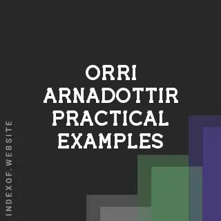 Orri Arnadottir Practical Examples | Indexof