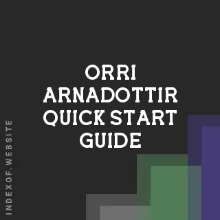 Orri Arnadottir Quick Start Guide | Indexof