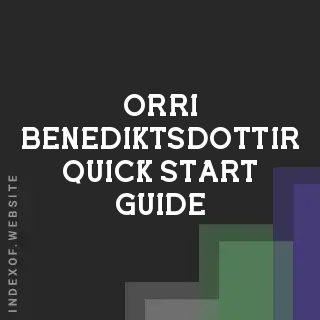 Orri Benediktsdottir Quick Start Guide | Indexof
