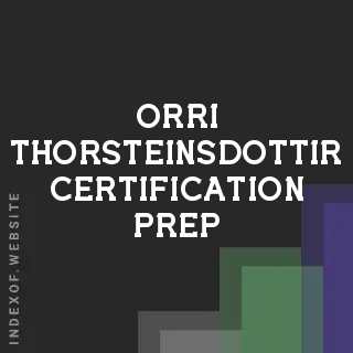 Orri Thorsteinsdottir Certification Prep | Indexof