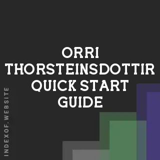 Orri Thorsteinsdottir Quick Start Guide | Indexof
