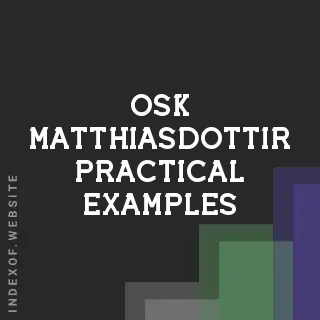 Osk Matthiasdottir Practical Examples | Indexof
