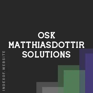 Osk Matthiasdottir Solutions | Indexof