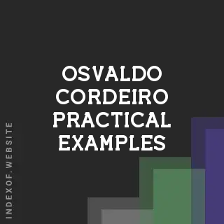 Osvaldo Cordeiro Practical Examples | Indexof