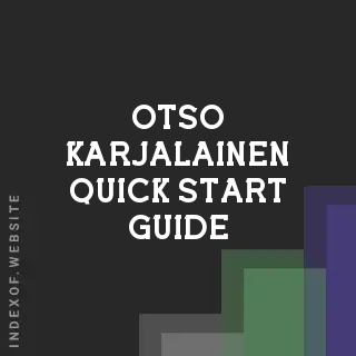 Otso Karjalainen Quick Start Guide | Indexof