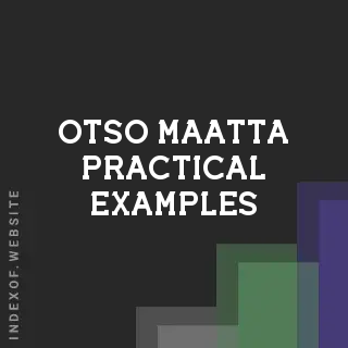 Otso Maatta Practical Examples | Indexof